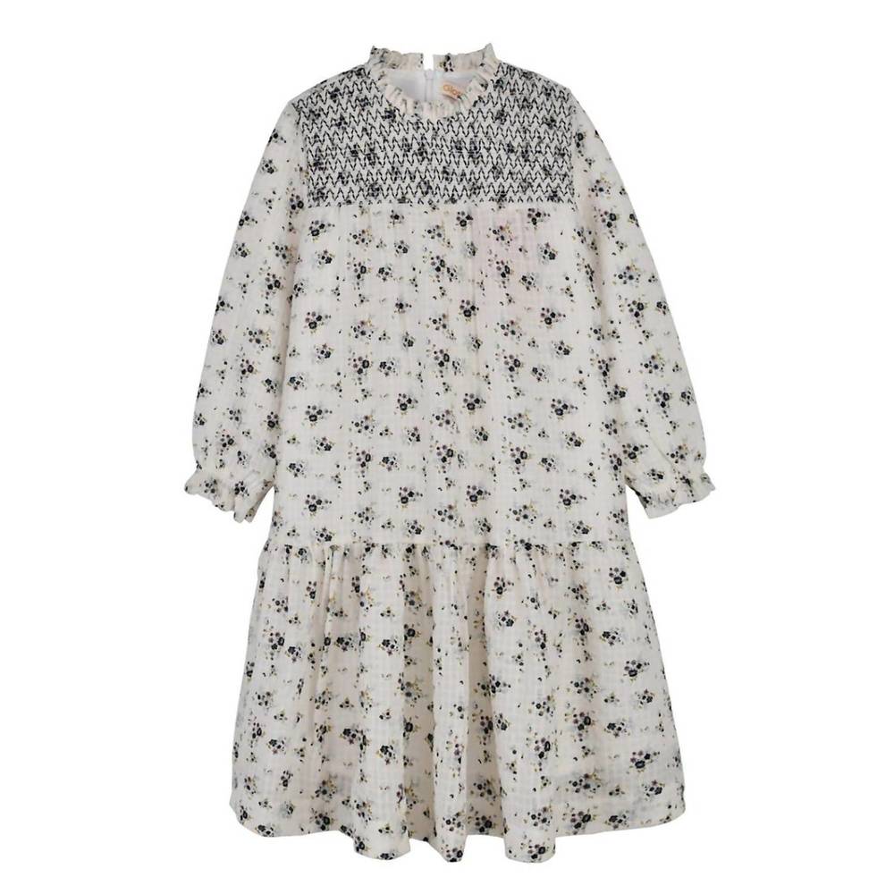 NEW GLORY kids floral smocked dress in floral print